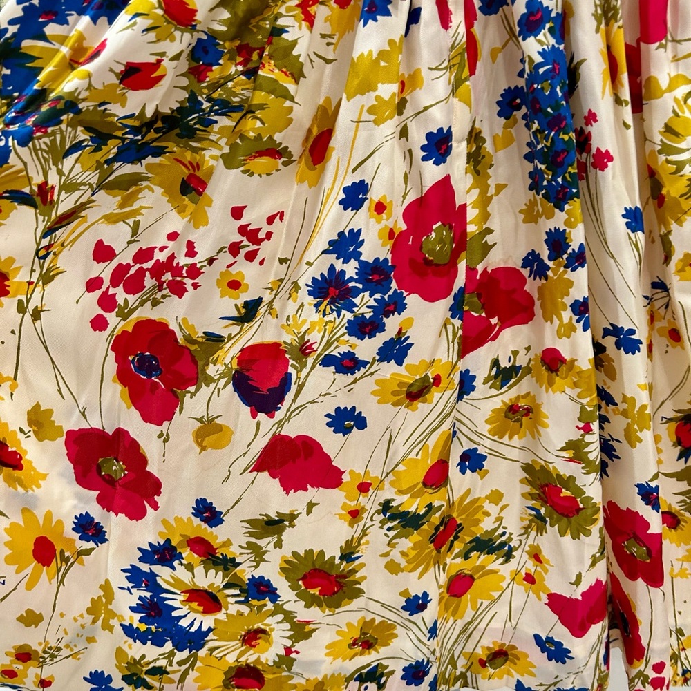 Vintage 1960s Saks Fifth Avenue Silk Floral Dress Fit & Flare Poppy Print Sz XS - Picture 10 of 16
